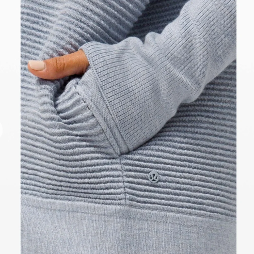 Lululemon Sit In Lotus Wrap II Cardigan Merino‎ Wool Heathered Chambray